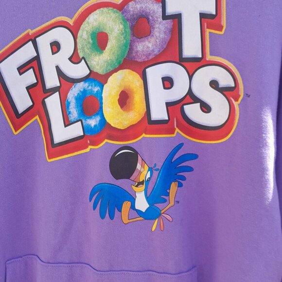 Kellogg's Froot Loops Toucan Sam Purple Unisex Pullover Hoodie Sweatshirt - Picture 2 of 7